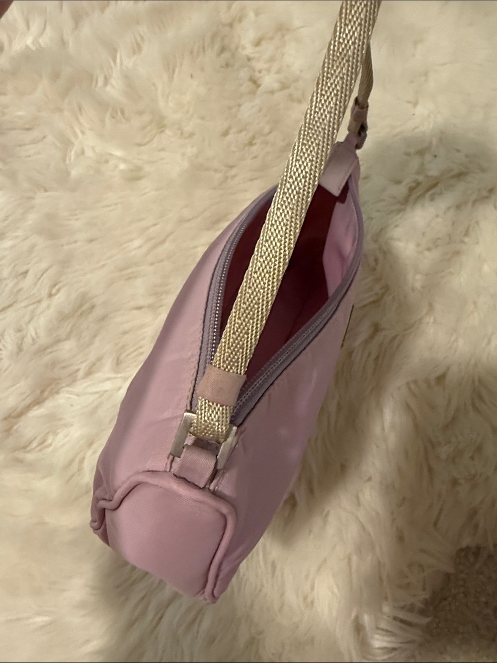 Prada Lilac Nylon Shoulder Baguette Bag - Picture 10 of 12